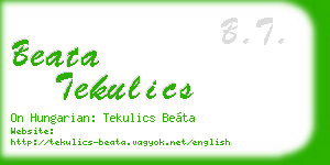 beata tekulics business card